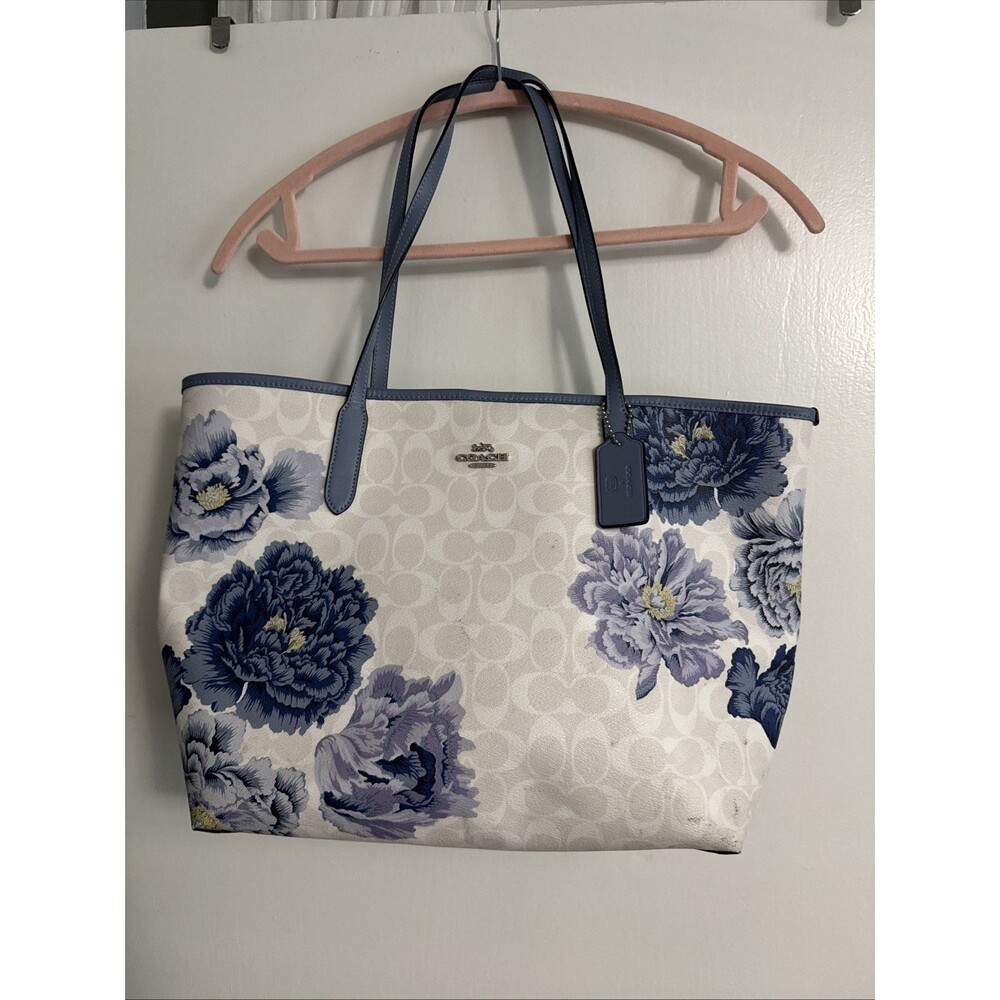 Limited Coach City Tote Bag In Signature Canvas With Kaffe Fassett SpecialPrint